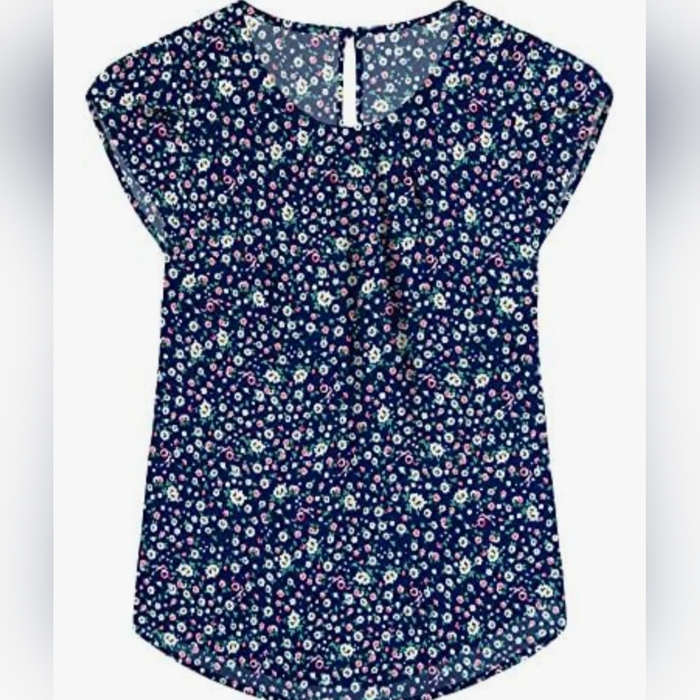 TASAMO Casual Pleated Cap Sleeve Top